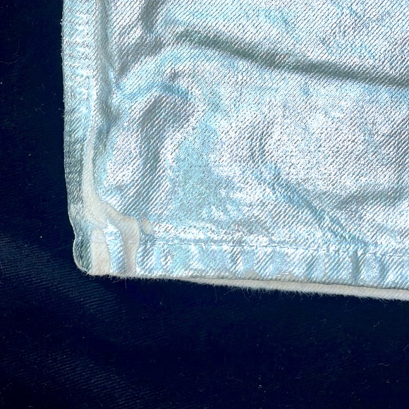 ZARA CHROME / METALLIC SILVER DIPPED BOYFRIEND DENIM JEANS -6 🔥🤘 - Picture 11 of 12